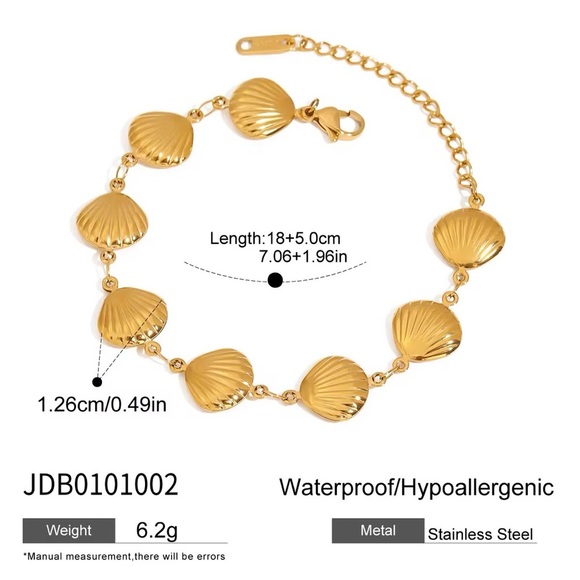 18K Gold Plated Shell Bracelet - Picture 5 of 6